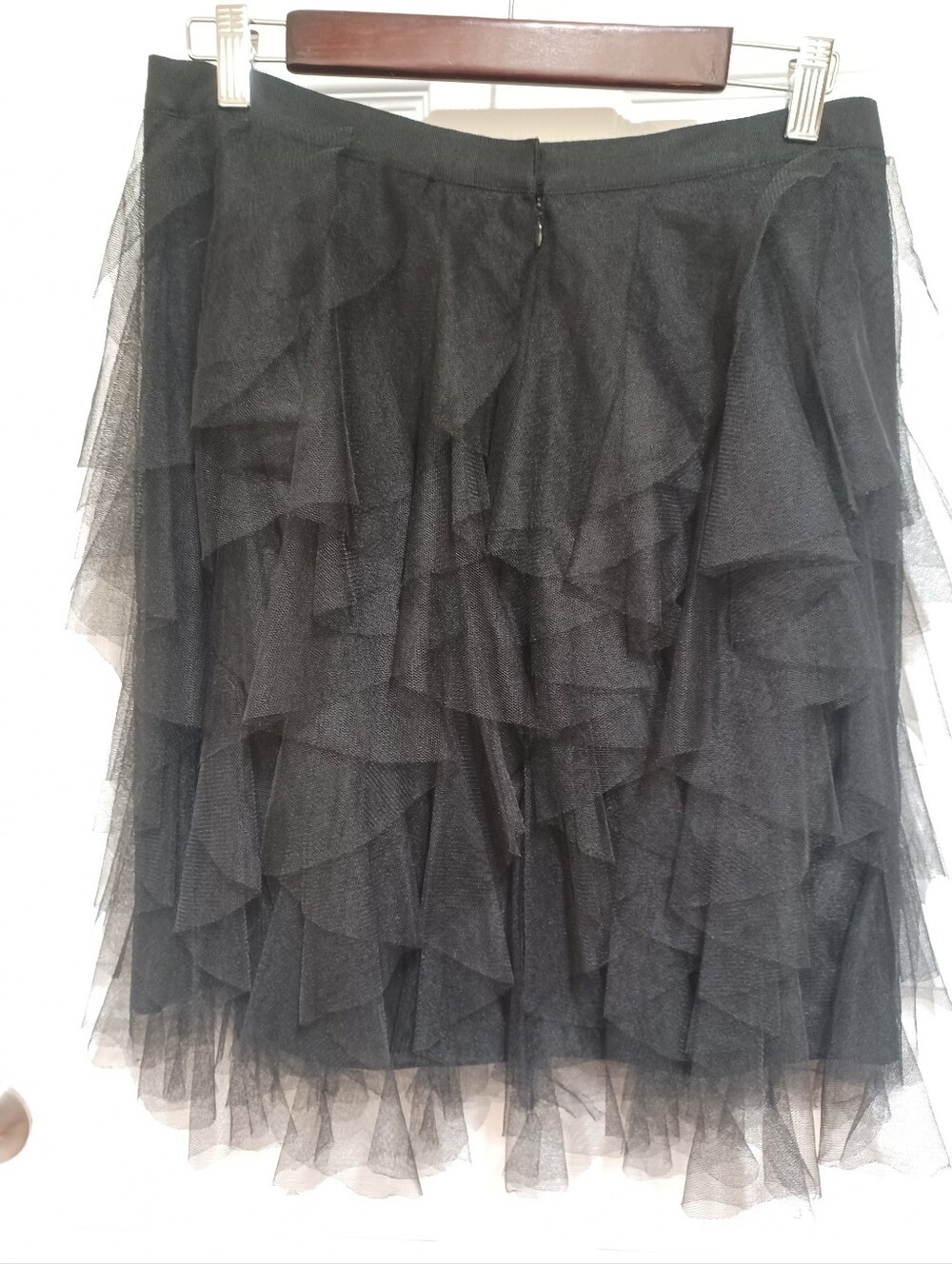 Black Ruffled Tulle Mini Skirt - Women - Picture 6 of 9